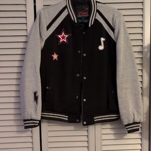 Yoki Black and Gray Star Patch Jacket